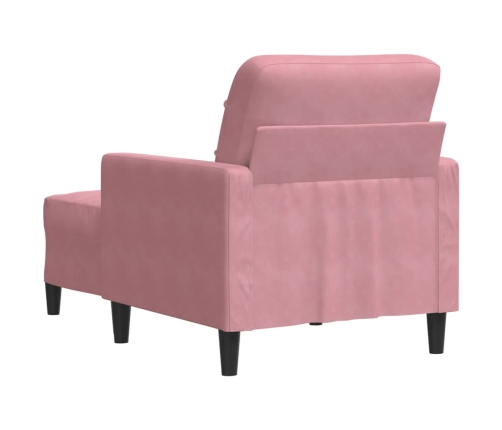 Sillón con taburete terciopelo rosa 60 cm