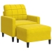 Sillón con taburete terciopelo amarillo 60 cm