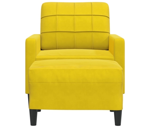 Sillón con taburete terciopelo amarillo 60 cm