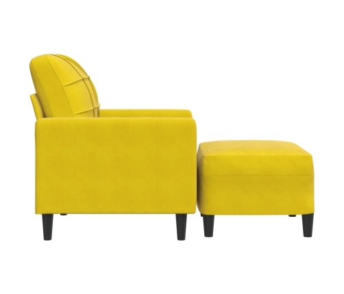 Sillón con taburete terciopelo amarillo 60 cm