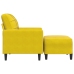 Sillón con taburete terciopelo amarillo 60 cm