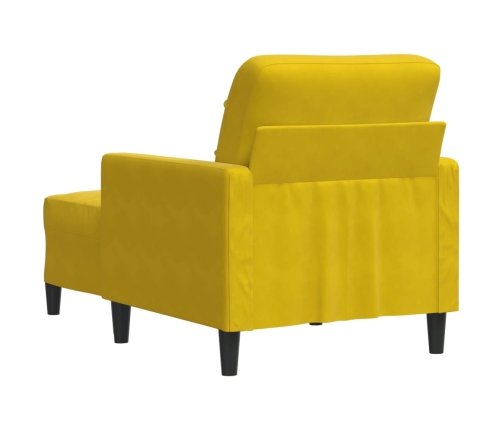 Sillón con taburete terciopelo amarillo 60 cm