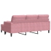Sofá de 3 plazas con taburete de terciopelo rosa180 cm