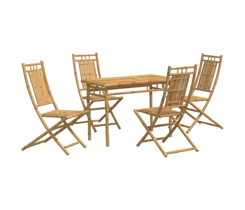 Juego de comedor de jardín 5 piezas bambú