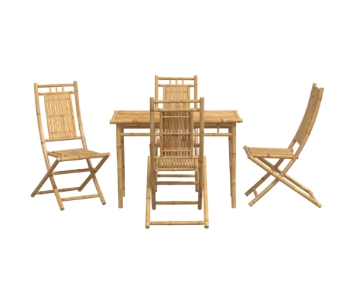 Juego de comedor de jardín 5 piezas bambú