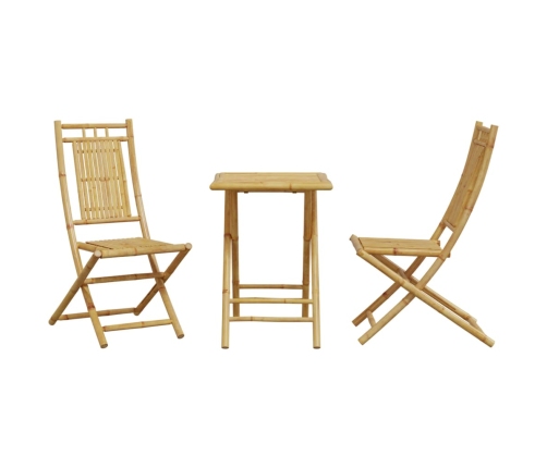Juego de mesa y sillas de jardín 3 piezas bambú