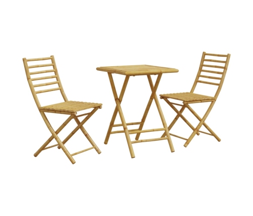 Juego de mesa y sillas de jardín 3 piezas bambú
