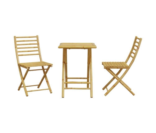 Juego de mesa y sillas de jardín 3 piezas bambú