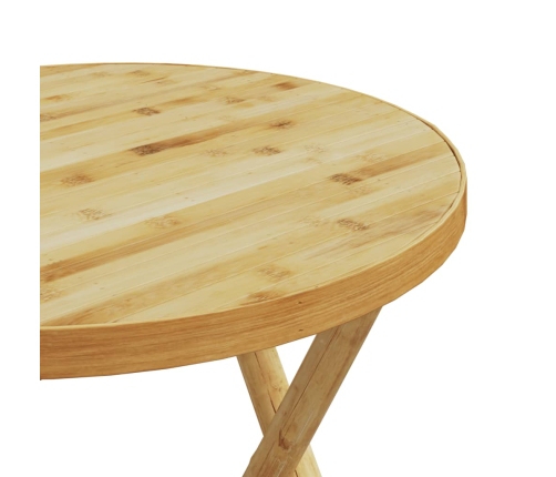 Juego de mesa y sillas de jardín 3 piezas bambú