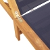 Tumbonas 2 uds con mesa madera maciza acacia y textileno azul