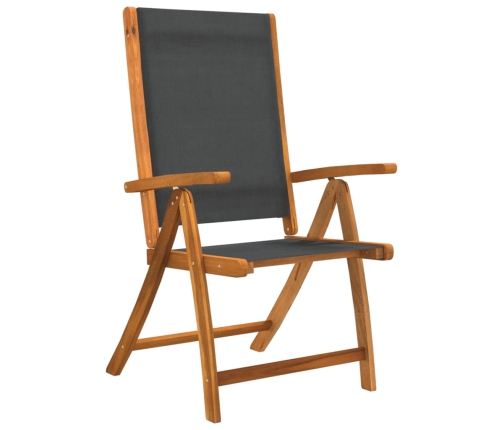 Juego comedor de jardín 7 pzas madera maciza acacia y textileno