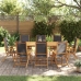 Juego comedor de jardín 9 pzas madera maciza acacia y textileno