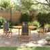 Juego comedor de jardín 5 pzas madera maciza acacia y textileno