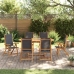 Juego comedor de jardín 7 pzas madera maciza acacia y textileno
