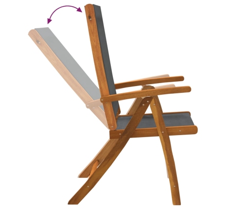 Juego comedor de jardín 7 pzas madera maciza acacia y textileno