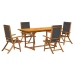 Juego comedor de jardín 5 pzas madera maciza acacia y textileno
