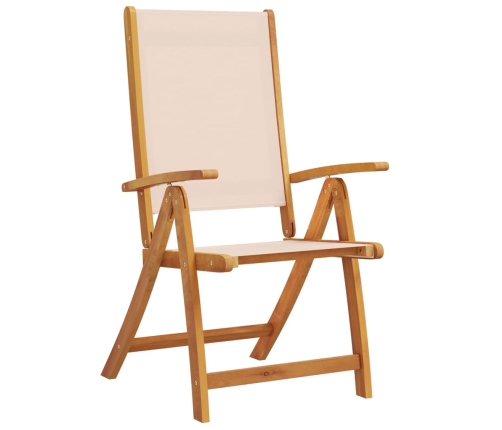 Juego comedor de jardín 9 pzas madera maciza acacia y textileno