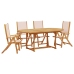 Juego comedor de jardín 5 pzas madera maciza acacia y textileno