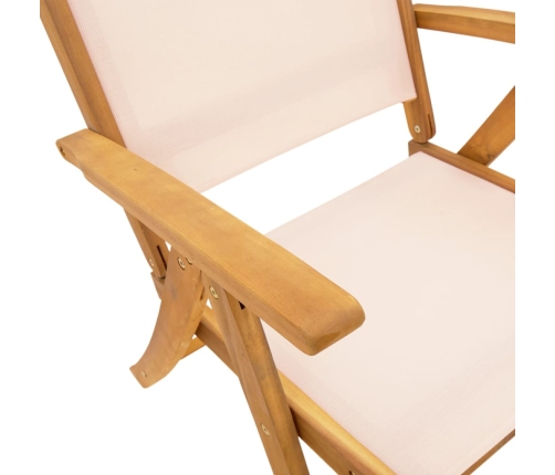Juego comedor de jardín 7 pzas madera maciza acacia y textileno