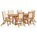 Juego comedor de jardín 7 pzas madera maciza acacia y textileno