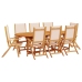 Juego comedor de jardín 9 pzas madera maciza acacia y textileno