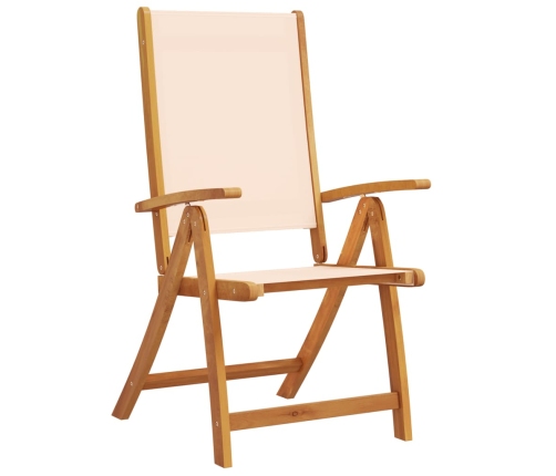 Juego comedor de jardín 9 pzas madera maciza acacia y textileno