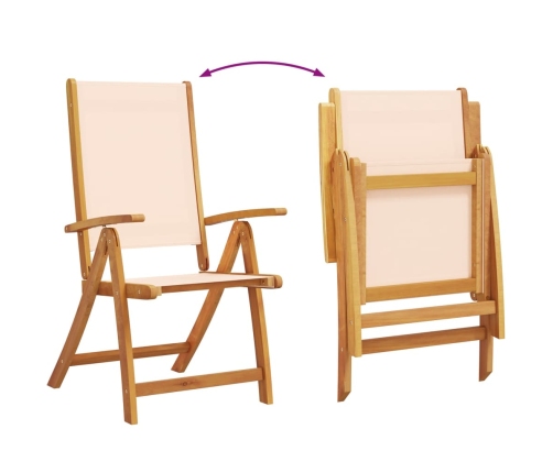 Juego comedor de jardín 9 pzas madera maciza acacia y textileno