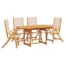 Juego comedor de jardín 5 pzas madera maciza acacia y textileno