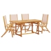 Juego comedor de jardín 5 pzas madera maciza acacia y textileno