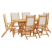 Juego comedor de jardín 7 pzas madera maciza acacia y textileno