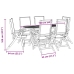 Juego comedor de jardín 7 pzas madera maciza acacia y textileno