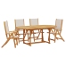 Juego comedor de jardín 5 pzas madera maciza acacia y textileno