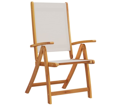 Juego comedor de jardín 5 pzas madera maciza acacia y textileno