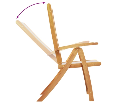 Juego comedor de jardín 5 pzas madera maciza acacia y textileno