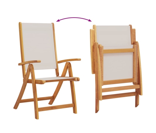 Juego comedor de jardín 5 pzas madera maciza acacia y textileno