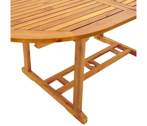 Juego comedor de jardín 5 pzas madera maciza acacia y textileno