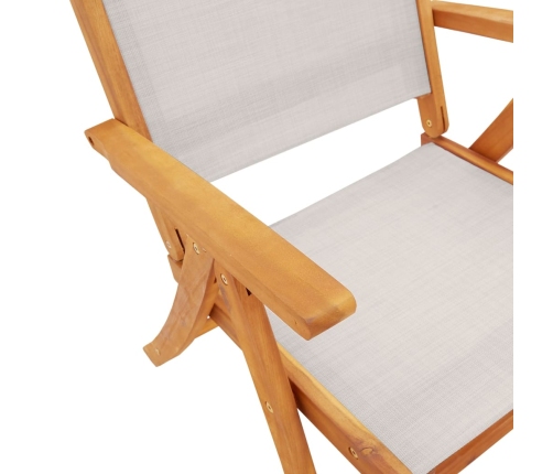 Juego comedor de jardín 5 pzas madera maciza acacia y textileno