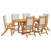 Juego comedor de jardín 7 pzas madera maciza acacia y textileno