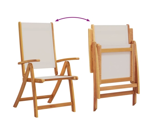Juego comedor de jardín 7 pzas madera maciza acacia y textileno