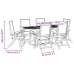 Juego comedor de jardín 7 pzas madera maciza acacia y textileno