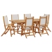 Juego comedor de jardín 7 pzas madera maciza acacia y textileno