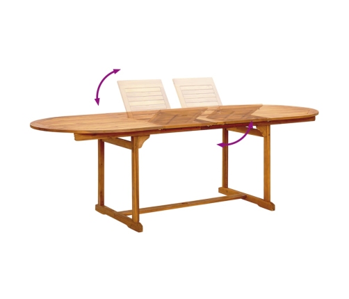 Juego comedor de jardín 7 pzas madera maciza acacia y textileno