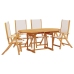 Juego comedor de jardín 5 pzas madera maciza acacia y textileno