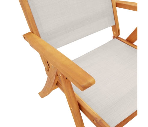 Juego comedor de jardín 5 pzas madera maciza acacia y textileno
