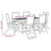 Juego comedor de jardín 7 pzas madera maciza acacia y textileno