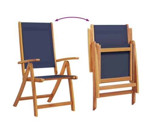 Juego comedor de jardín 9 pzas madera maciza acacia y textileno