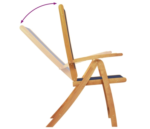 Juego comedor de jardín 9 pzas madera maciza acacia y textileno