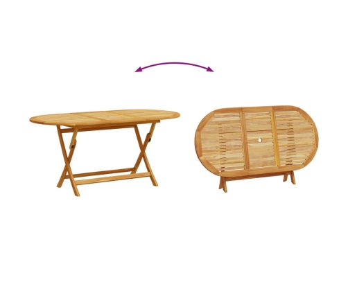 Juego comedor de jardín 9 pzas madera maciza acacia y textileno