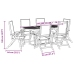 Juego comedor de jardín 7 pzas madera maciza acacia y textileno
