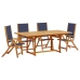 Juego comedor de jardín 5 pzas madera maciza acacia y textileno